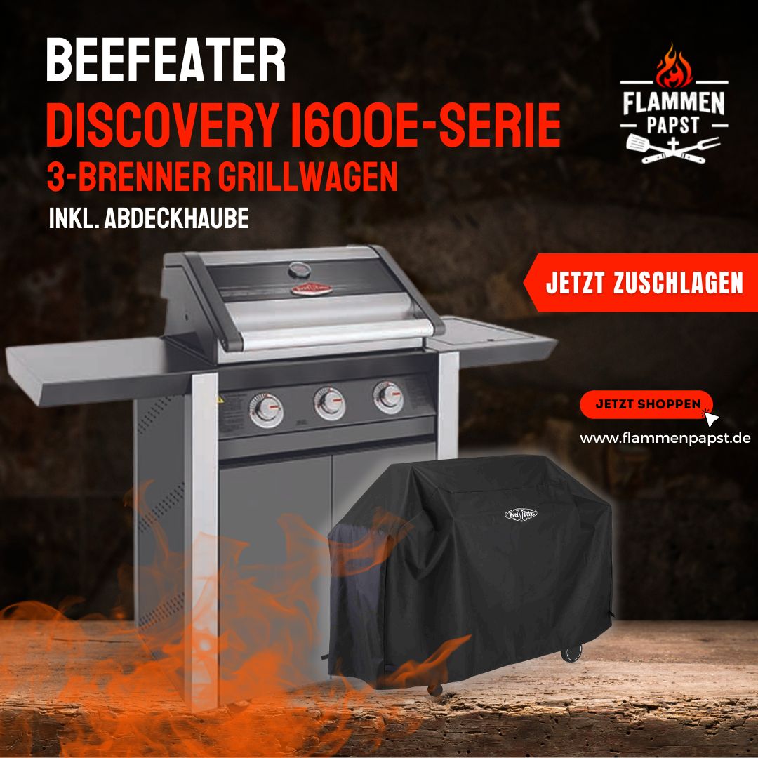 BeefEater Discovery® 1600E Serie - 3-Brenner Grillwagen inkl. Abdeckhaube