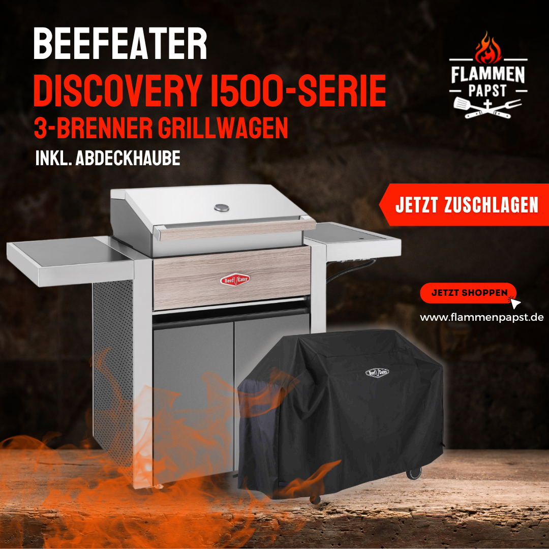 BeefEater Discovery® 1500 Serie - 3-Brenner Grillwagen inkl. Abdeckhaube