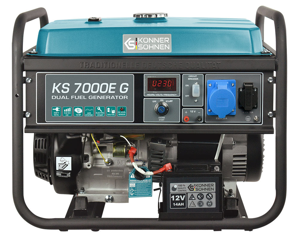 Könner & Söhnen KS 7000E G LPG/Benzin Notstromaggregat 5,5 kW Hand/Elektro Starter