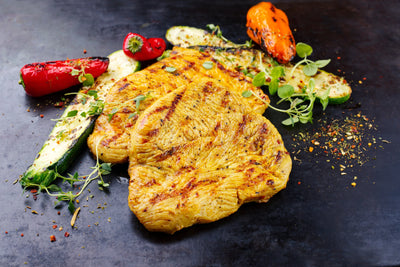 Putensteaks in Honig-Senf-Marinade mit Grillgemüse