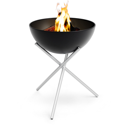 höfats BOWL 70 Feuerschale mit Dreibein, Plancha-Grillset hoch