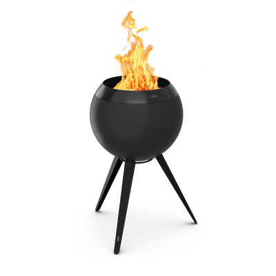 höfats MOON 45 all black Feuerkorb mit hohem Fuß