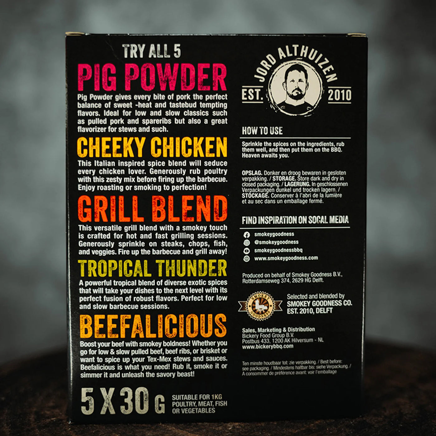 Jord Althuizen BBQ Rub Try All 5, 150 g