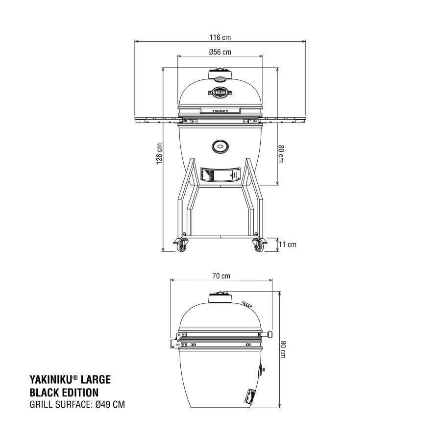 Yakiniku LARGE 19" Kamado Basic Black Edition Ø 56 cm