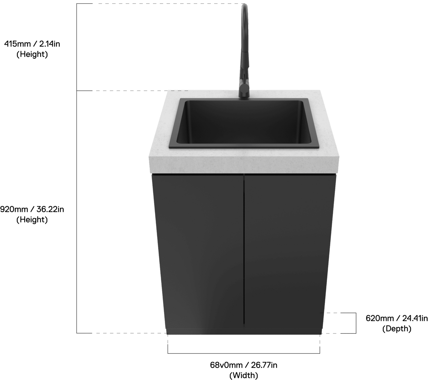 Everdure Einbaumodul Waschbecken SEABREEZE – Black