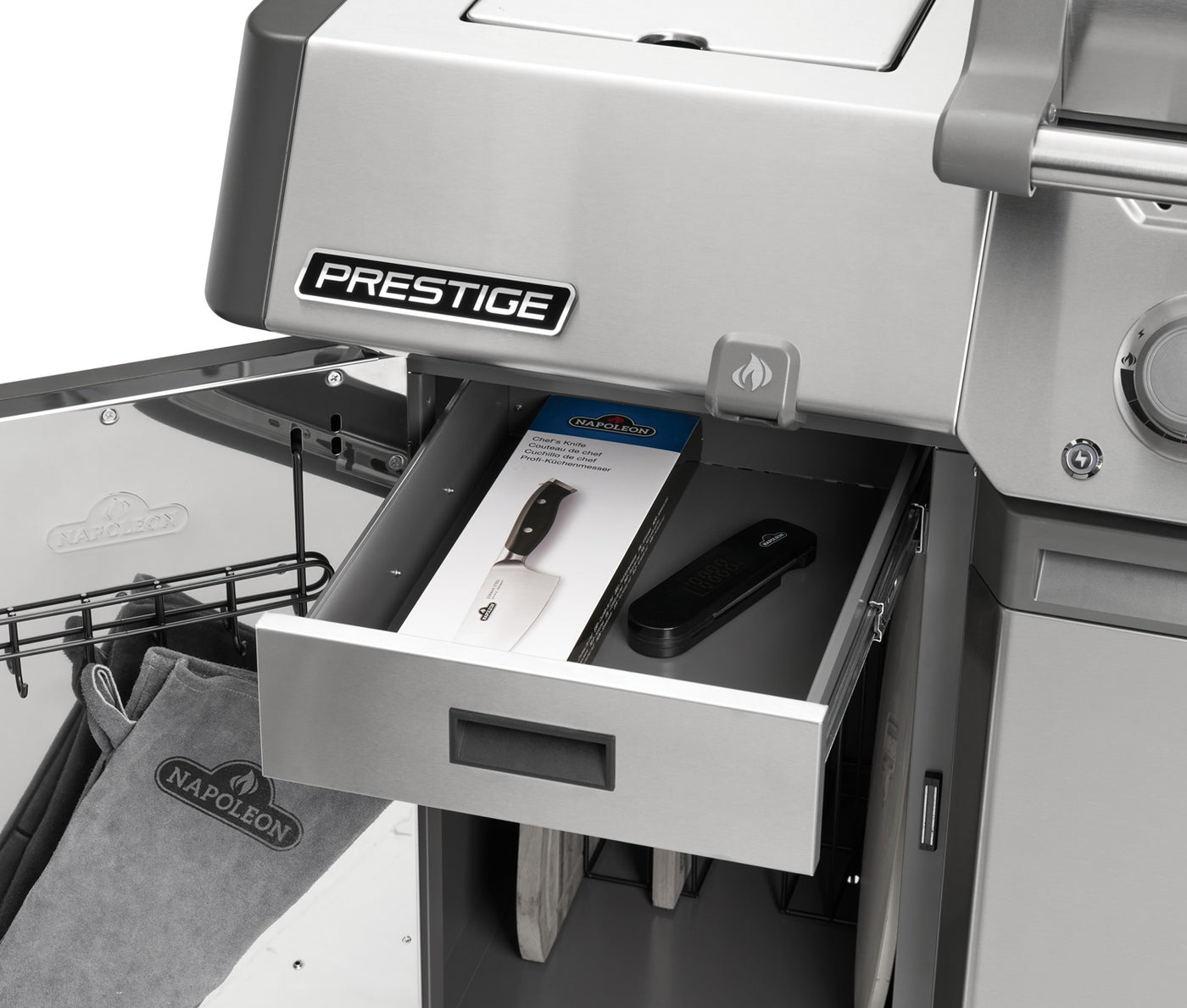 Napoleon Prestige Unterschrank-Set, Edelstahl, links und rechts