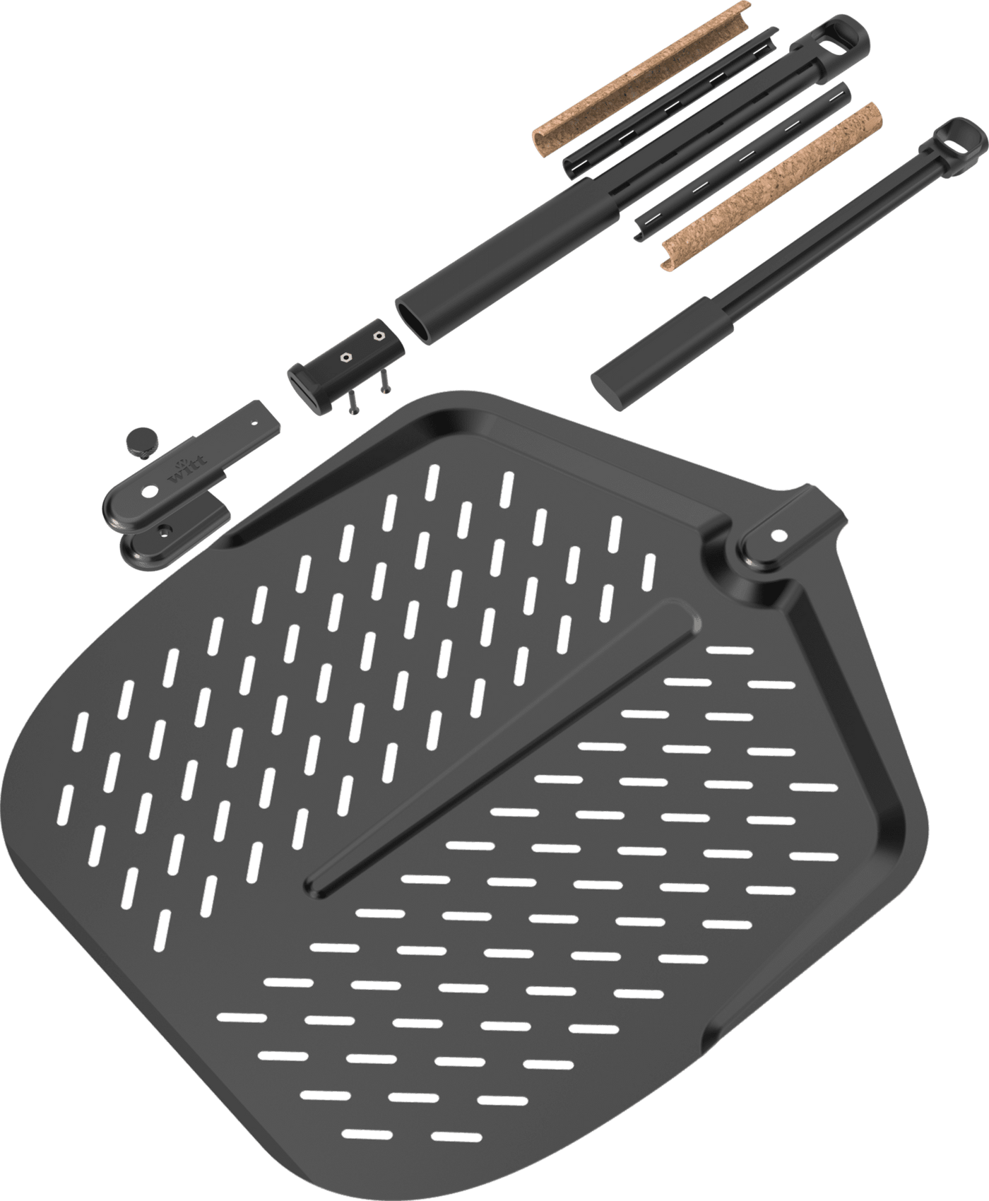 Witt Pizza-Schieber, Aluminium Black Edition, Korkgriff 14"