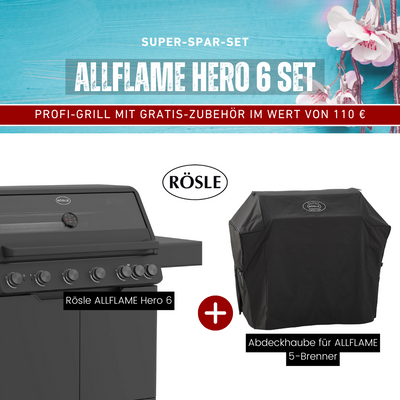 Allflame Hero 6 Set - Rösle Gasgrill ALLFLAME Hero 6 mit gratis Abdeckhaube