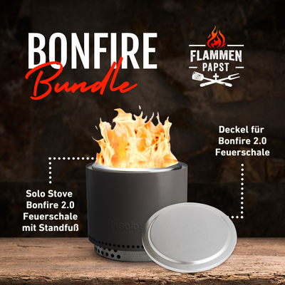 Bonfire-Bundle | solo stove Bonfire 2.0 mit Standfuß + Deckel