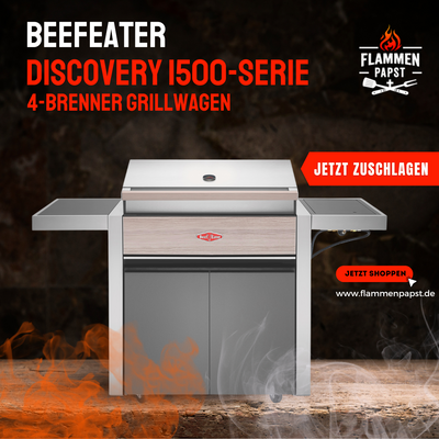 BeefEater Discovery® 1500 Serie - 4-Brenner Grillwagen inkl. Seitenbrenner 20kW