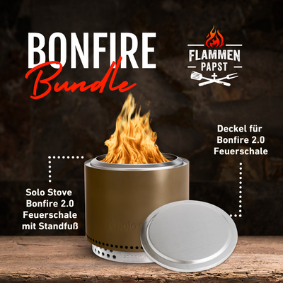 Bonfire-Bundle | solo stove Bonfire 2.0 mit Standfuß + Deckel