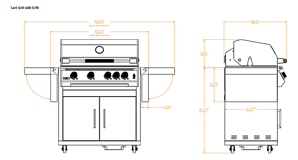 Brabura Fusion 400 RM schwarz, Gasgrill