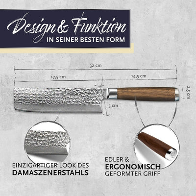 adelmayer Damast Nakirimesser 17,5 cm handgeschliffen