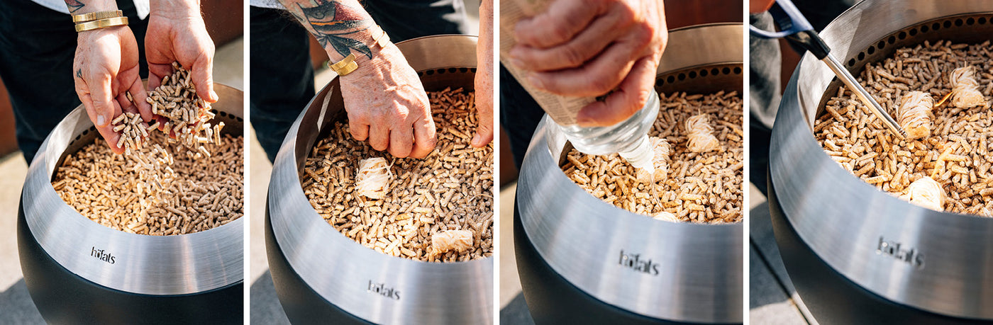 höfats MOON 45 all black Feuerkorb mit niedrigem Fuß