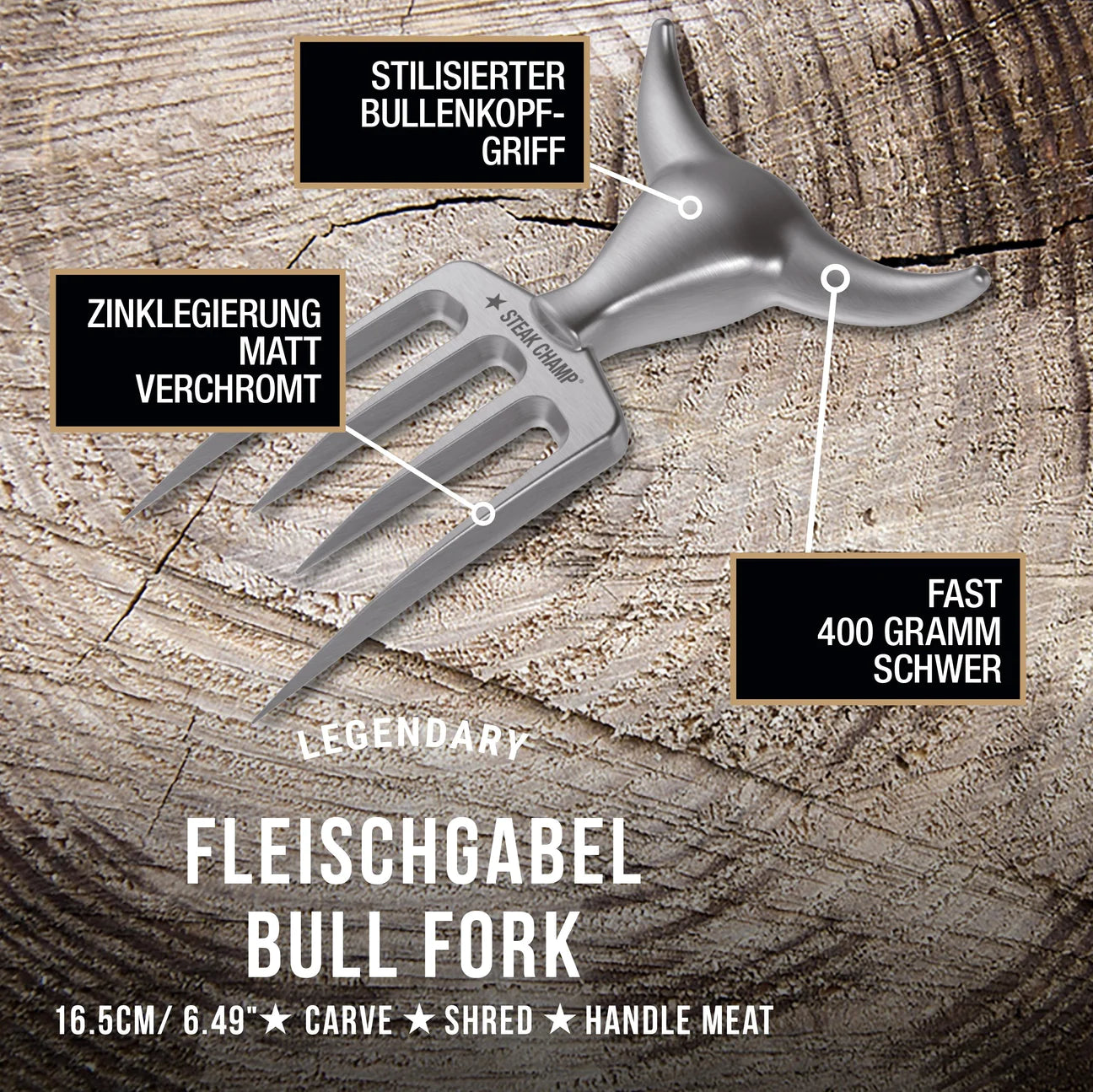 Steak Champ Bull Fork, Fleischgabel