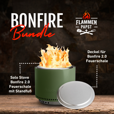 Bonfire-Bundle | solo stove Bonfire 2.0 mit Standfuß + Deckel