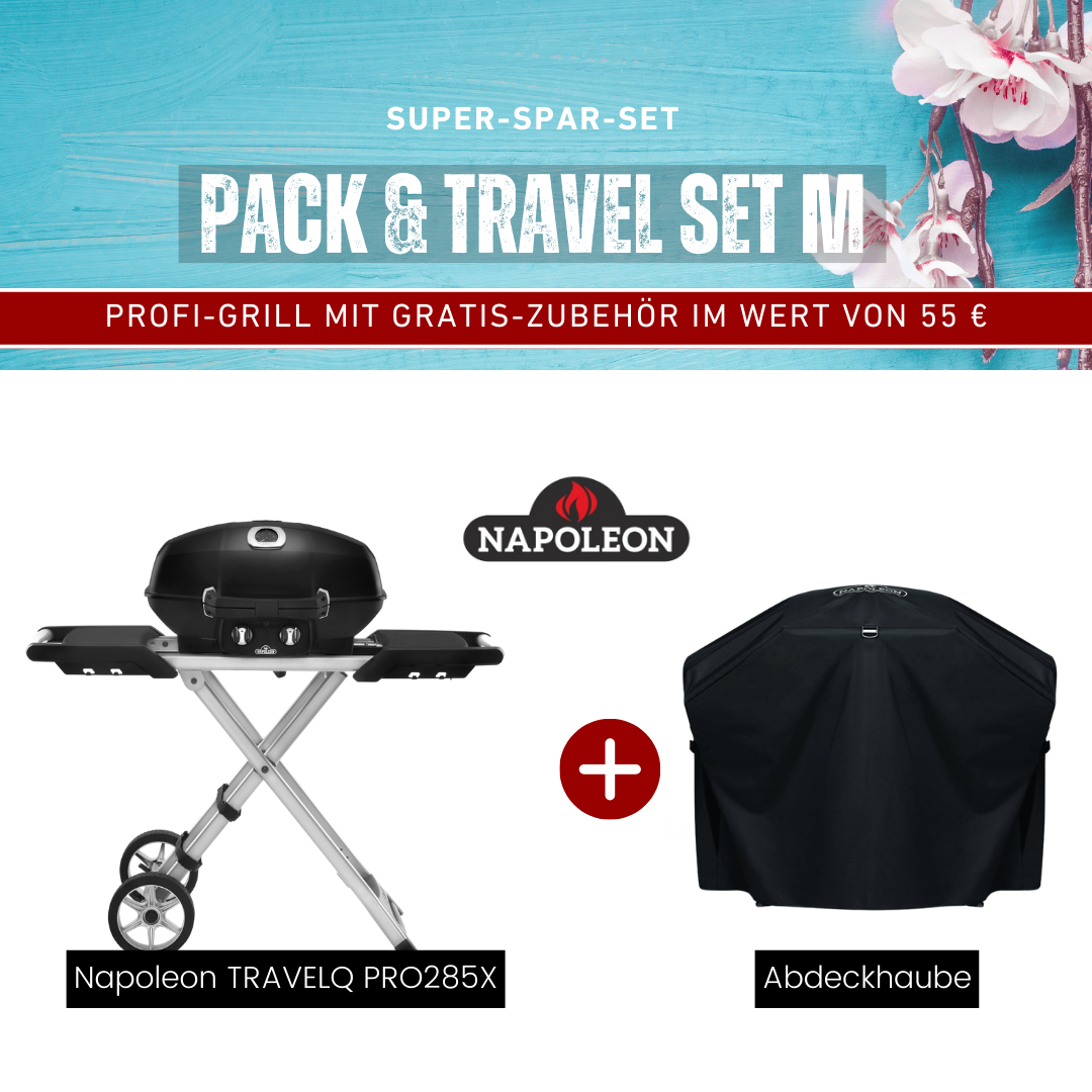 Pack & Travel Set M (schwarz) - Napoleon TRAVELQ PRO285X mit gratis Abdeckhaube