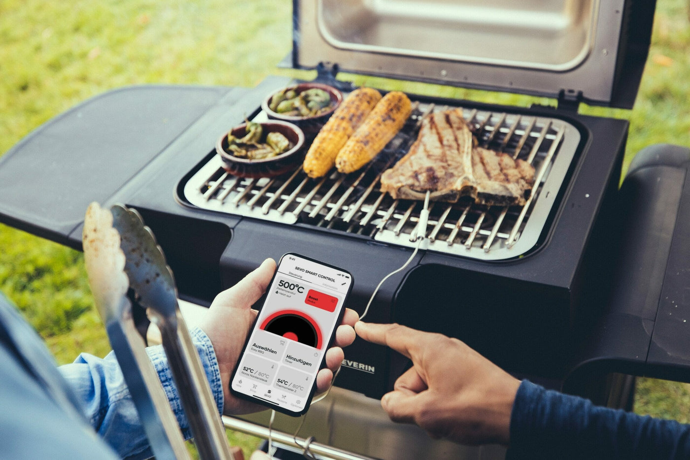 Severin Elektrogrill SEVO SMART CONTROL GTS 3 kW, mit Untergestell