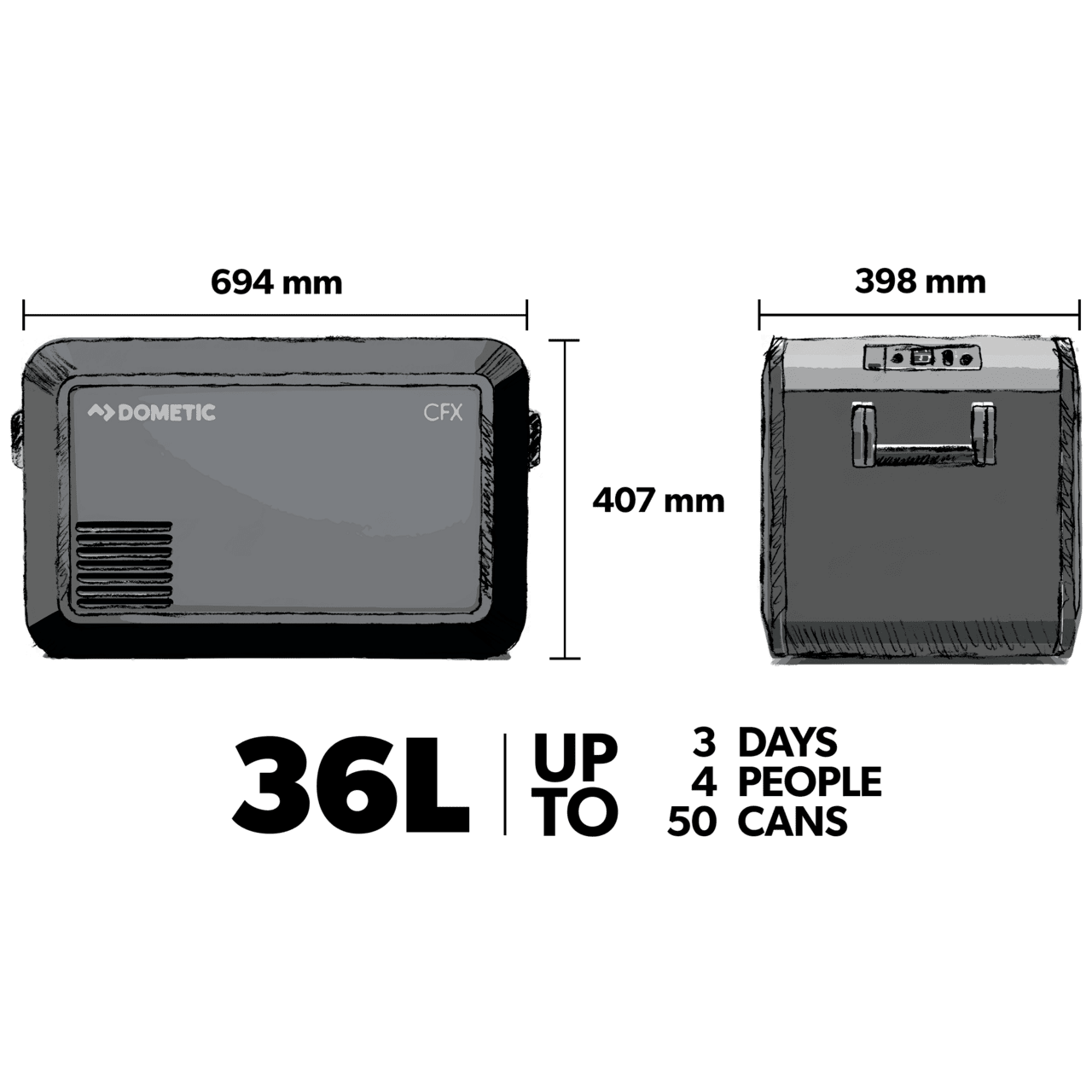 Dometic CFX3 35, tragbare Absorberkühlbox, 36 l