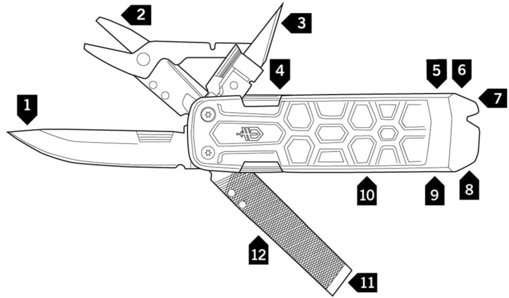 Gerber Lockdown Slim Pry, onyx, Multitool 17 cm