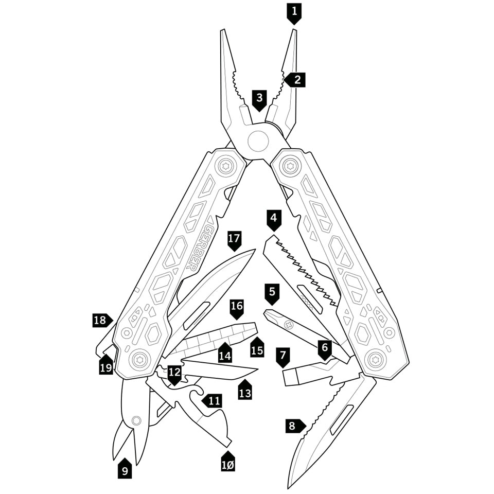 Gerber Truss, Multitool, 16,5 cm - verschiedene Farben