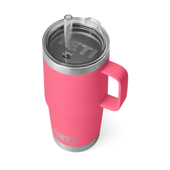 Yeti Rambler 25 OZ (710ml) Trinkbecher mit Trinkhalmdeckel, tropical pink