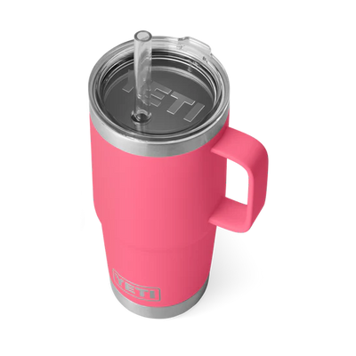 Yeti Rambler 25 OZ (710ml) Trinkbecher mit Trinkhalmdeckel, tropical pink