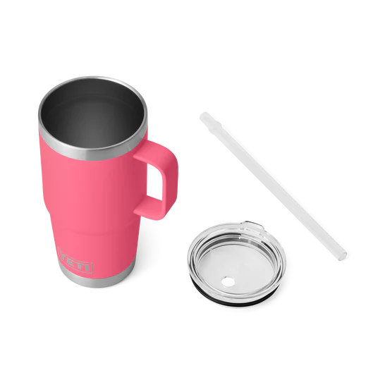 Yeti Rambler 25 OZ (710ml) Trinkbecher mit Trinkhalmdeckel, tropical pink