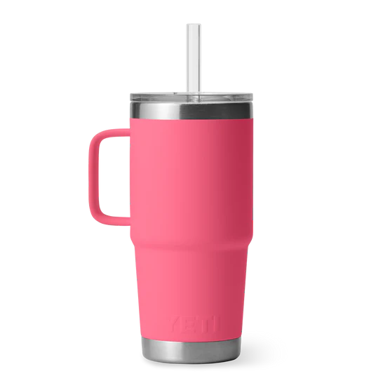 Yeti Rambler 25 OZ (710ml) Trinkbecher mit Trinkhalmdeckel, tropical pink