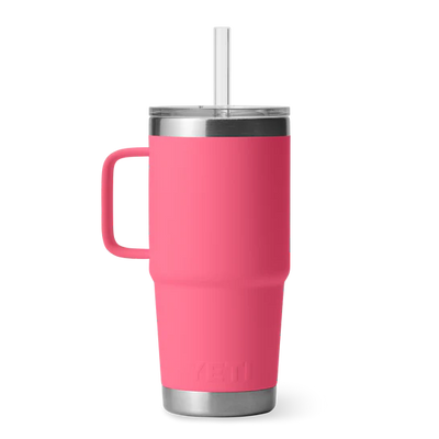 Yeti Rambler 25 OZ (710ml) Trinkbecher mit Trinkhalmdeckel, tropical pink