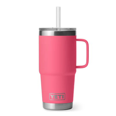 Yeti Rambler 25 OZ (710ml) Trinkbecher mit Trinkhalmdeckel, tropical pink