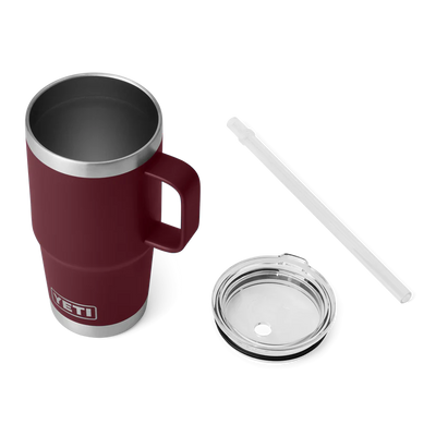 Yeti Rambler 25 OZ (710ml) Trinkbecher mit Trinkhalmdeckel, Wild Vine Red