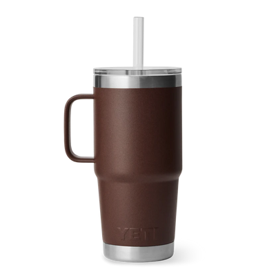 Yeti Rambler 25 OZ (710ml) Trinkbecher mit Trinkhalmdeckel, Wetlands Brown