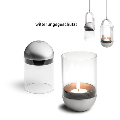 höfats GRAVITY CANDLE Windlicht silber