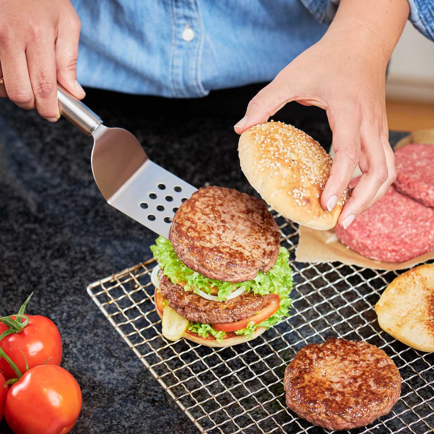 Rösle Burger Wender aus Edelstahl