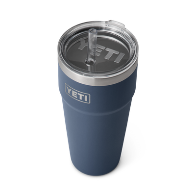 Yeti Rambler 26 Oz (769 ml) Becher mit Trinkhalmdeckel, navy