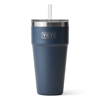 Yeti Rambler 26 Oz (769 ml) Becher mit Trinkhalmdeckel, navy