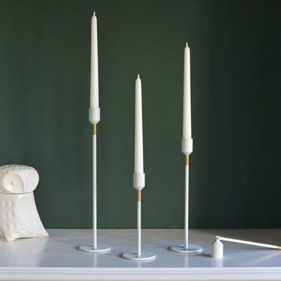 Nordic Flame Kerzenständer 27 cm, Weiß