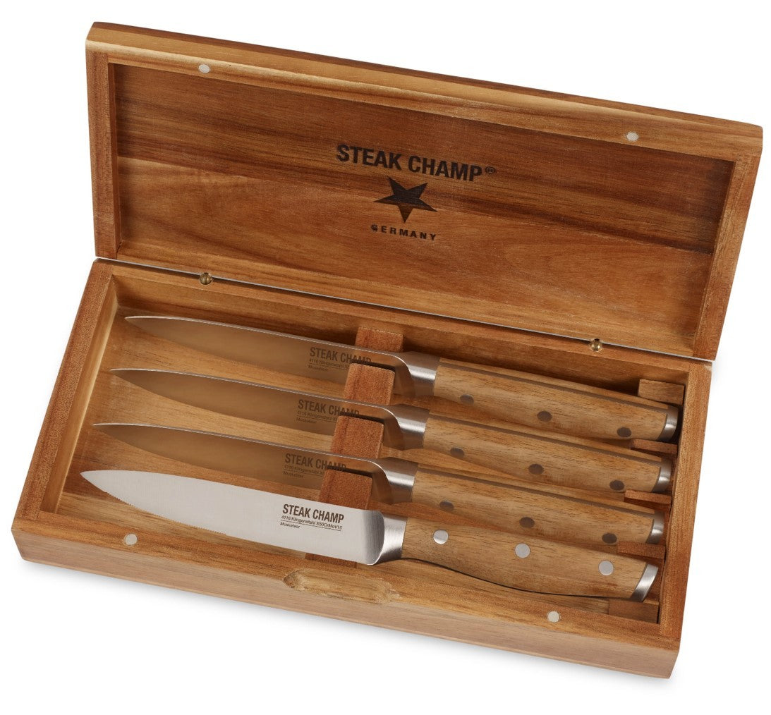 Steak-Champ-4er-Set-Steakmesser-X50CrMoV15-Akazie-Geschenkbox-1