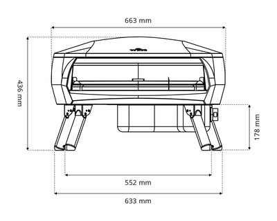 Witt ETNA Rotante Gas-Pizzaofen mit rotierendem Pizzastein, stone 9,2 kW