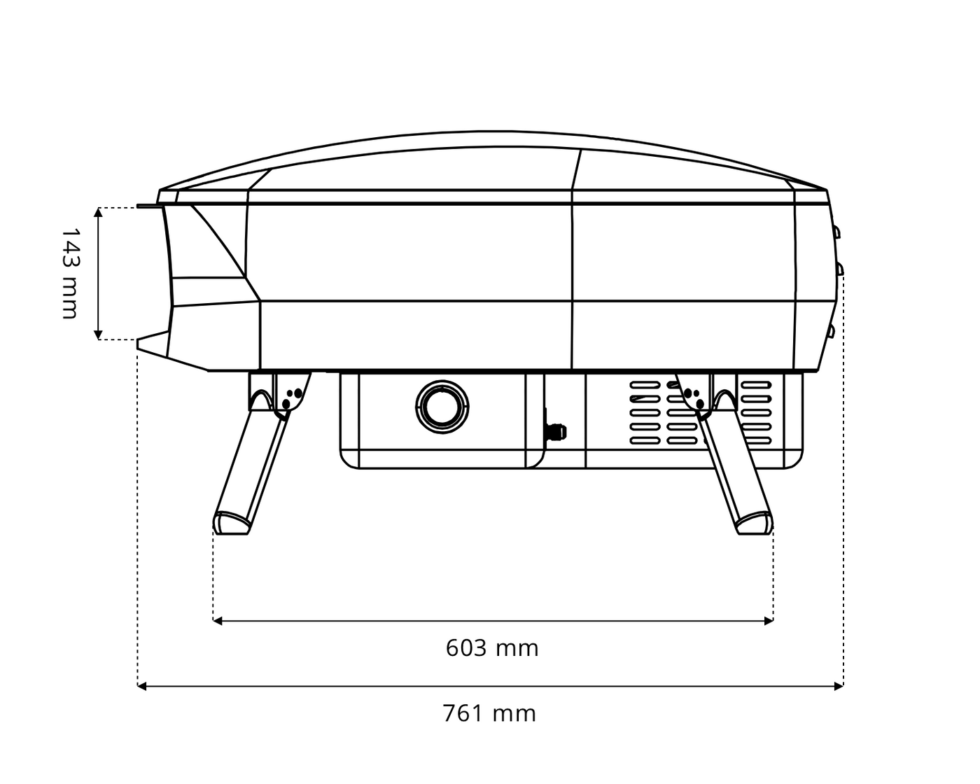 Witt ETNA Rotante Gas-Pizzaofen mit rotierendem Pizzastein, stone 9,2 kW